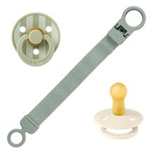 3-tlg Geschenk-Set 2 Latex-Schnuller Colour 0-6 M + Schnullerband - Sage