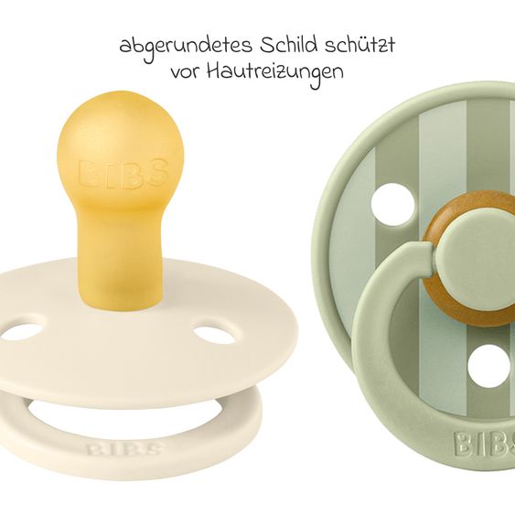 Bibs 3-tlg Geschenk-Set 2 Latex-Schnuller Colour 0-6 M + Schnullerband - Sage