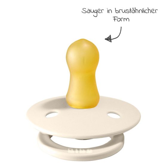Bibs 3-tlg. Geschenk-Set 2 Latex-Schnuller Colour 0-6 M + Schnullerbox - Ivory / Blush