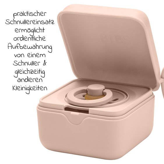 Bibs 3-tlg. Geschenk-Set 2 Latex-Schnuller Colour 0-6 M + Schnullerbox - Ivory / Blush