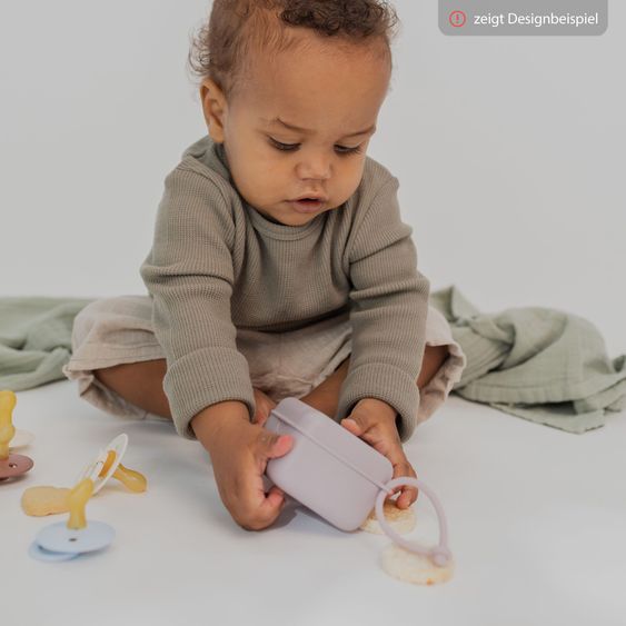 Bibs 3-tlg. Geschenk-Set 2 Latex-Schnuller Colour 0-6 M + Schnullerbox - Ivory / Sage