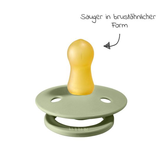 Bibs 3-tlg. Geschenk-Set 2 Latex-Schnuller Colour 0-6 M + Schnullerbox - Ivory / Sage