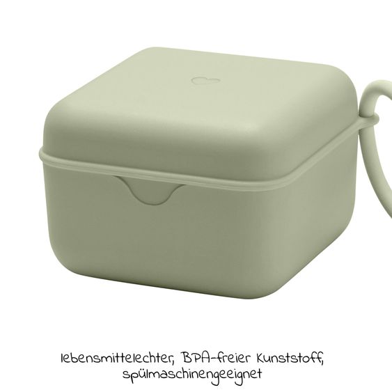 Bibs 3-tlg. Geschenk-Set 2 Latex-Schnuller Colour 0-6 M + Schnullerbox - Ivory / Sage