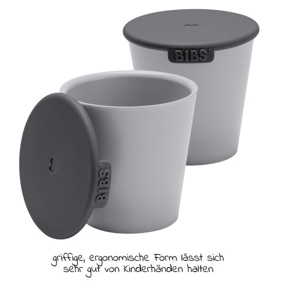 Bibs Set di 4 bicchieri con coperchio - Cloud