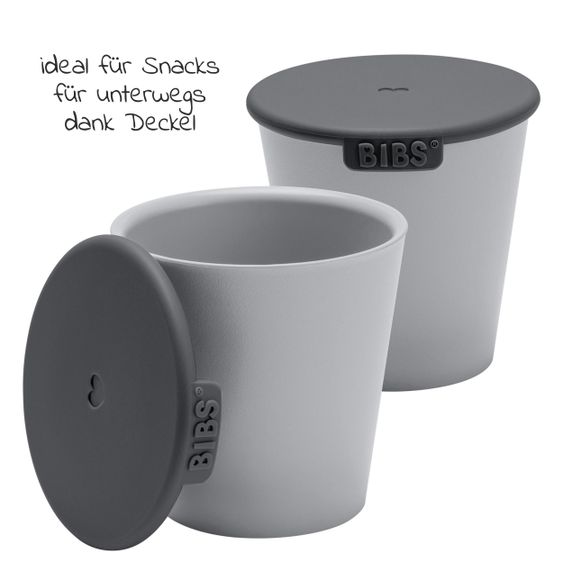 Bibs Set di 4 bicchieri con coperchio - Cloud
