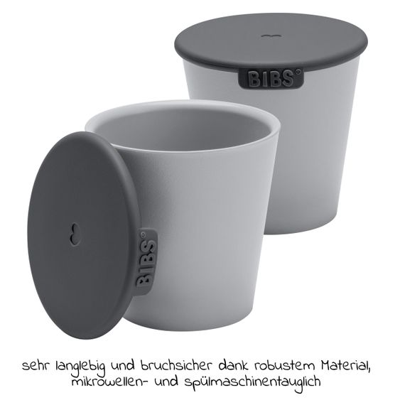 Bibs Set di 4 bicchieri con coperchio - Cloud