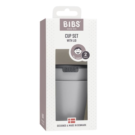 Bibs Set di 4 bicchieri con coperchio - Cloud