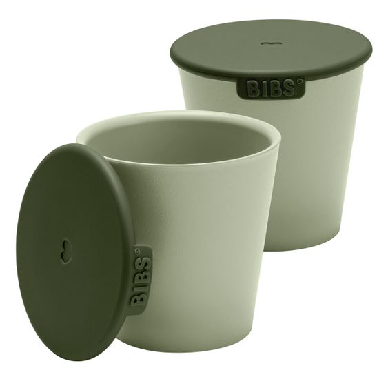 Bibs Set di 4 bicchieri con coperchi - Salvia