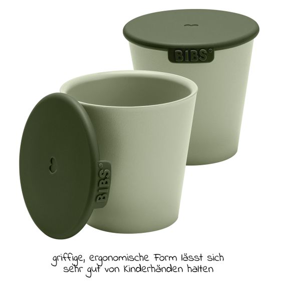 Bibs Set di 4 bicchieri con coperchi - Salvia