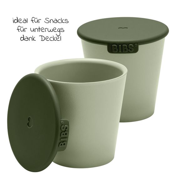 Bibs Set di 4 bicchieri con coperchi - Salvia