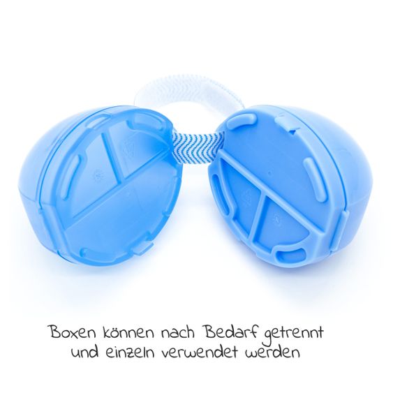 Bibs 5-tlg. Schnuller-Set - 4 Latex-Schnuller Colour 0-6 M + GRATIS Schnullerbox - Sky Blue Baby Blue Steel Blue