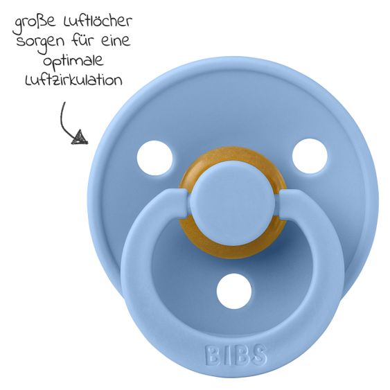 Bibs 5-tlg. Schnuller-Set - 4 Latex-Schnuller Colour 0-6 M + GRATIS Schnullerbox - Sky Blue Baby Blue Steel Blue