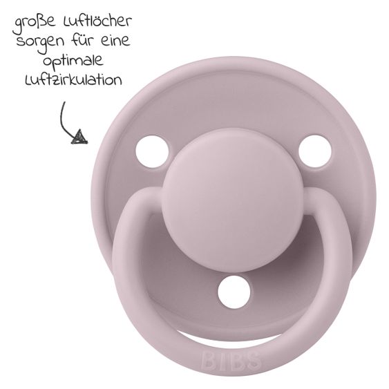 Bibs 5 pcs Pacifier Set - 4 Silicone Pacifiers De Lux 0-36 M + FREE Pacifier Box - Ivory Blush Lilac Heather