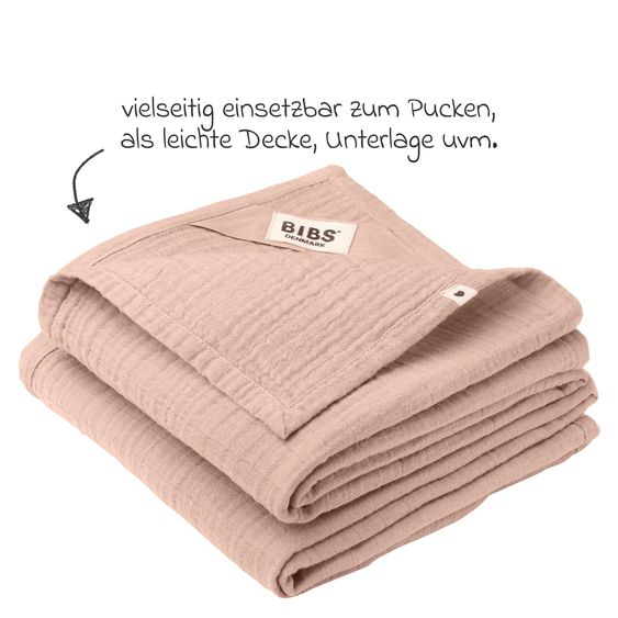 Bibs 6-tlg. Geschenk-Set Schnuller Probierset Try-it Collection 0-6 M + 2 Mulltücher - Blush