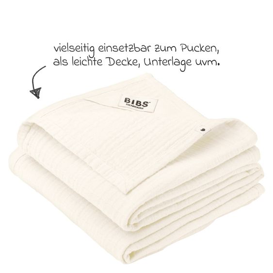 Bibs 6-tlg. Geschenk-Set Schnuller Probierset Try-it Collection 0-6 M + 2 Mulltücher - Ivory