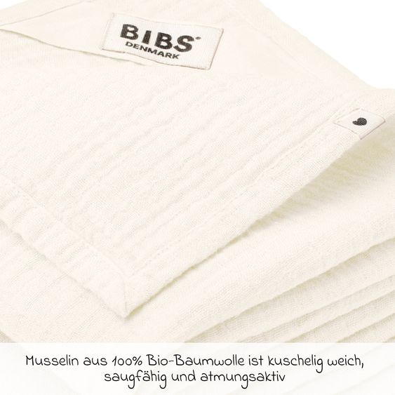 Bibs 6-tlg. Geschenk-Set Schnuller Probierset Try-it Collection 0-6 M + 2 Mulltücher - Ivory