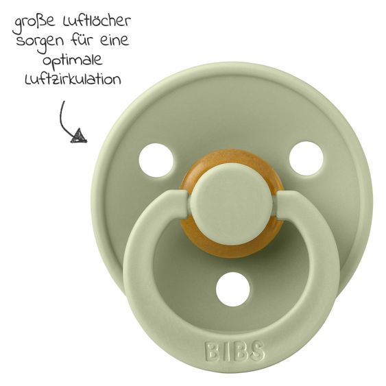 Bibs 6-tlg. Schnuller-Set - 4 Latex-Schnuller Colour 0-6 M + 2 Silikon-Schnullerketten - Cloud Sage Ivory