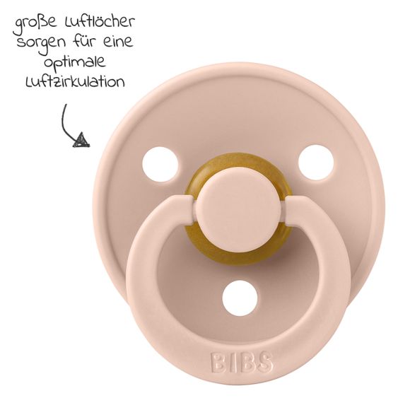 Bibs 6-tlg. Schnuller-Set - 4 Latex-Schnuller Colour 0-6 M + 2 Silikon-Schnullerketten - Woodchuk Blush Ivory