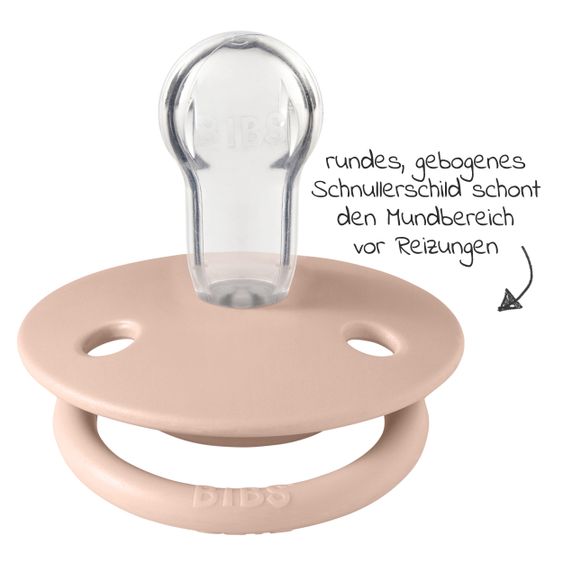 Bibs 6-tlg. Schnuller-Set - 4 Silikon-Schnuller De Lux 0-36 M + GRATIS 2x Silikon-Schnullerkette - Ivory Blush Vanilla Dark Oak