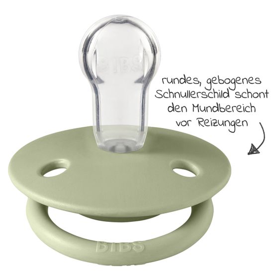 Bibs 6-tlg. Schnuller-Set - 4 Silikon-Schnuller De Lux 0-36 M + GRATIS 2x Silikon-Schnullerkette - Ivory Sage Vanilla Dark Oak