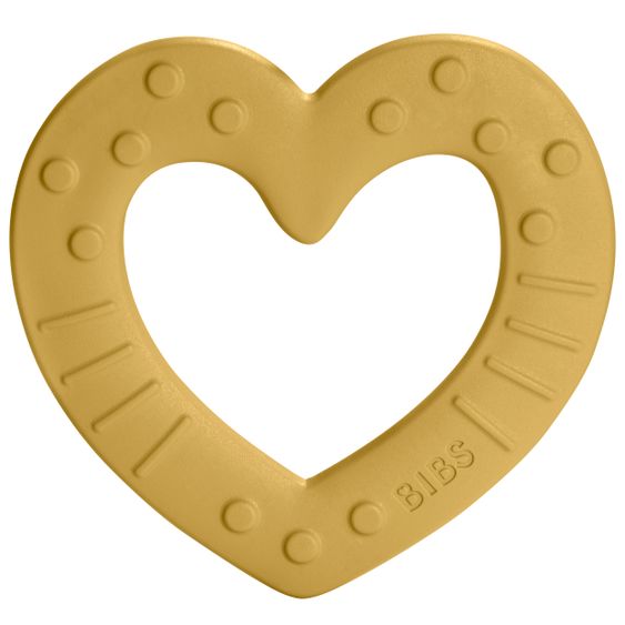 Bibs Beißring - Baby Bitie - Heart - Mustard