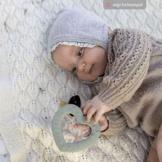 Bibs Beißring - Baby Bitie - Heart - Mustard