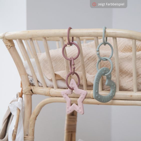 Bibs Beißring - Baby Bitie - Heart - Mustard