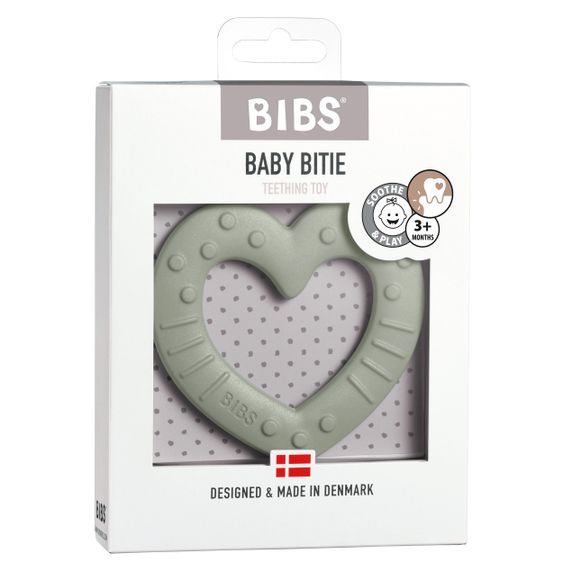 Bibs Anello da dentizione - Baby Bitie - Cuore - Salvia