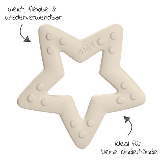 Bibs Beißring - Baby Bitie - Star - Ivory