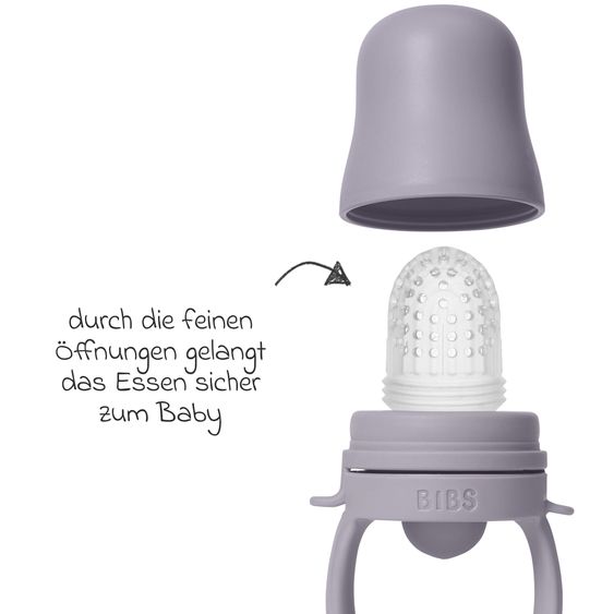 Bibs fruit pacifier Baby Feeder with 2x Silicone Spouts - Fossil Grey