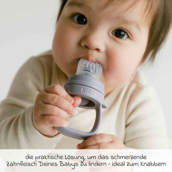 Bibs fruit pacifier Baby Feeder with 2x Silicone Spouts - Fossil Grey