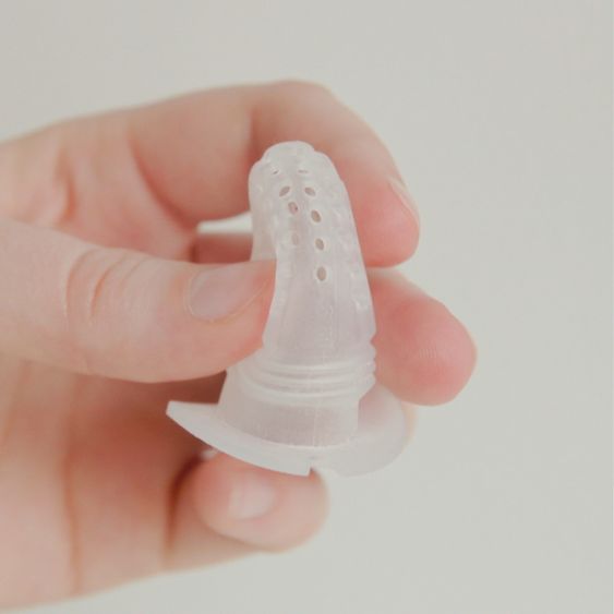 Bibs fruit pacifier Baby Feeder with 2x Silicone Spouts - Fossil Grey