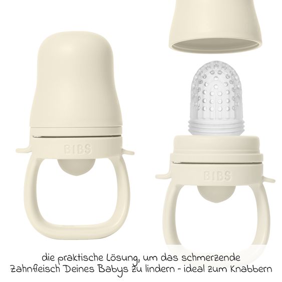 Bibs Fruit teat baby feeder with 2x silicone beak - Ivory