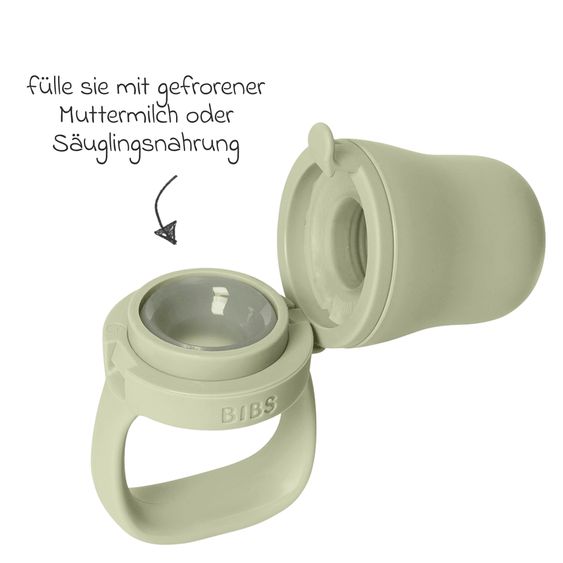 Bibs Fruit teat baby feeder with 2x silicone beak - Sage