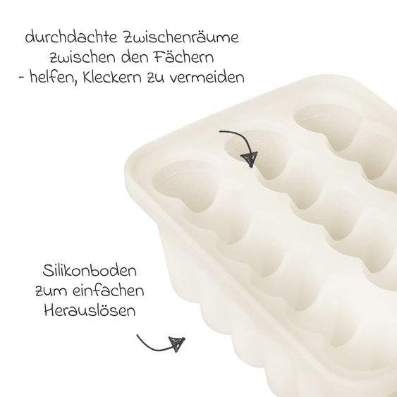 Bibs Freezer tray for baby food Baby Food Freezer Tray - Ivory