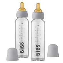 Glas-Flasche 2er Pack Baby Bottle Complete 225 ml + Latex-Trinksauger - Cloud