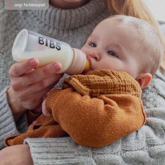 Bibs Biberon in vetro completo 225 ml + tettarella in lattice per l'alimentazione lenta - Avorio