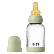 Glas-Flasche Baby Bottle Round 120 ml + Latex-Trinksauger langsamer Nahrungsfluss - Sage