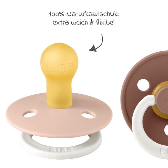Bibs Leucht-Schnuller Colour 2er Pack - Night - Blush / Woodchuck - Gr. 0-6 M