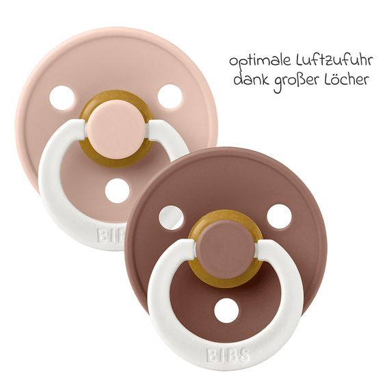Bibs Leucht-Schnuller Colour 2er Pack - Night - Blush / Woodchuck - Gr. 0-6 M