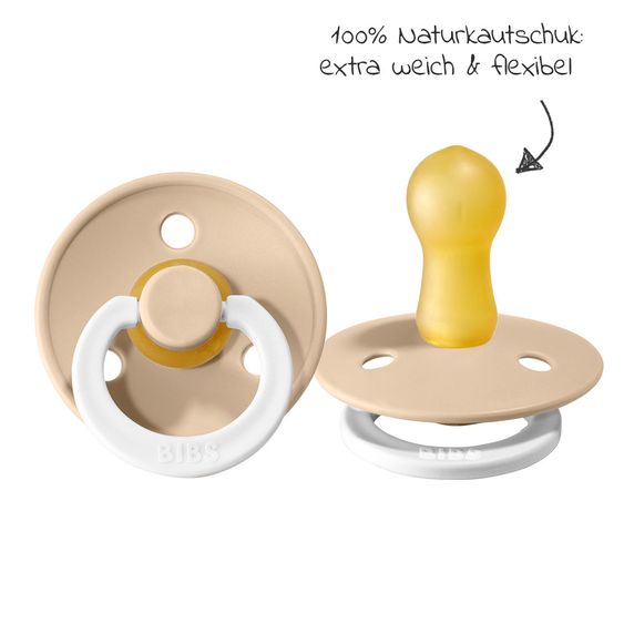 Bibs Leucht-Schnuller - Colour 2er Pack - Night - Dark Oak / Vanilla - Gr. 6-18 M