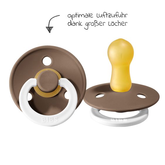 Bibs Leucht-Schnuller - Colour 2er Pack - Night - Dark Oak / Vanilla - Gr. 6-18 M