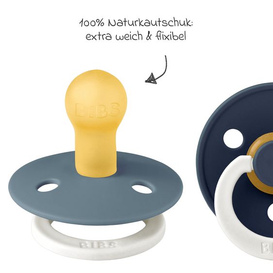 Bibs Leucht-Schnuller Colour 2er Pack - Night - Petrol / Deep Space - Gr. 0-6 M