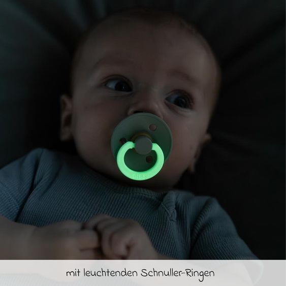 Bibs Leucht-Schnuller Colour 2er Pack - Night - Petrol / Deep Space - Gr. 0-6 M