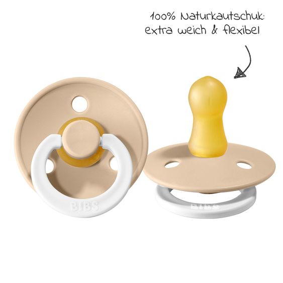 Bibs Leucht-Schnuller - Colour 2er Pack - Night - Vanilla / Dark Oak - Gr. 0-6 M