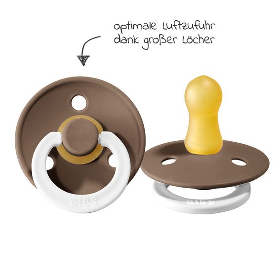 Bibs Leucht-Schnuller - Colour 2er Pack - Night - Vanilla / Dark Oak - Gr. 0-6 M