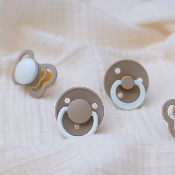 Bibs Leucht-Schnuller - De Lux 2er Pack - Night - Silikon - Blush / Vanilla - Gr. 0-36 M