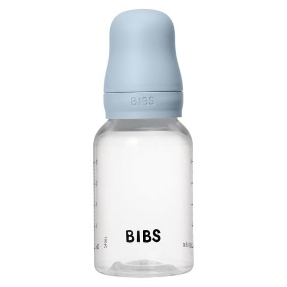 Bibs PP-Flasche 2er Pack Baby Bottle Round 150 ml + Silikon-Trinksauger - Baby Blue