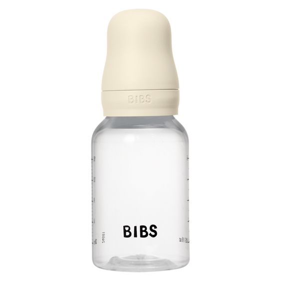 Bibs PP-Flasche 2er Pack Baby Bottle Round 150 ml + Silikon-Trinksauger - Ivory