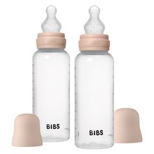PP-Flasche 2er Pack Baby Bottle Round 270 ml + Silikon-Trinksauger - Blush